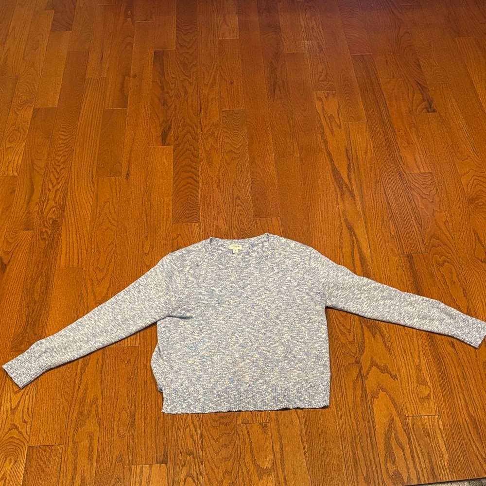 J. Crew Heathered Blue Crew Neck Beach Sweater Size S